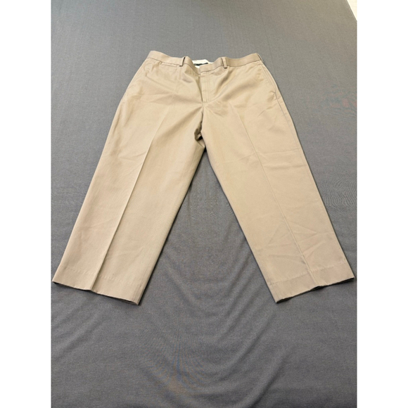 Men's Tan LL Bean Natural Fit Slacks 40x27 100% Cotton - Picture 4 of 6